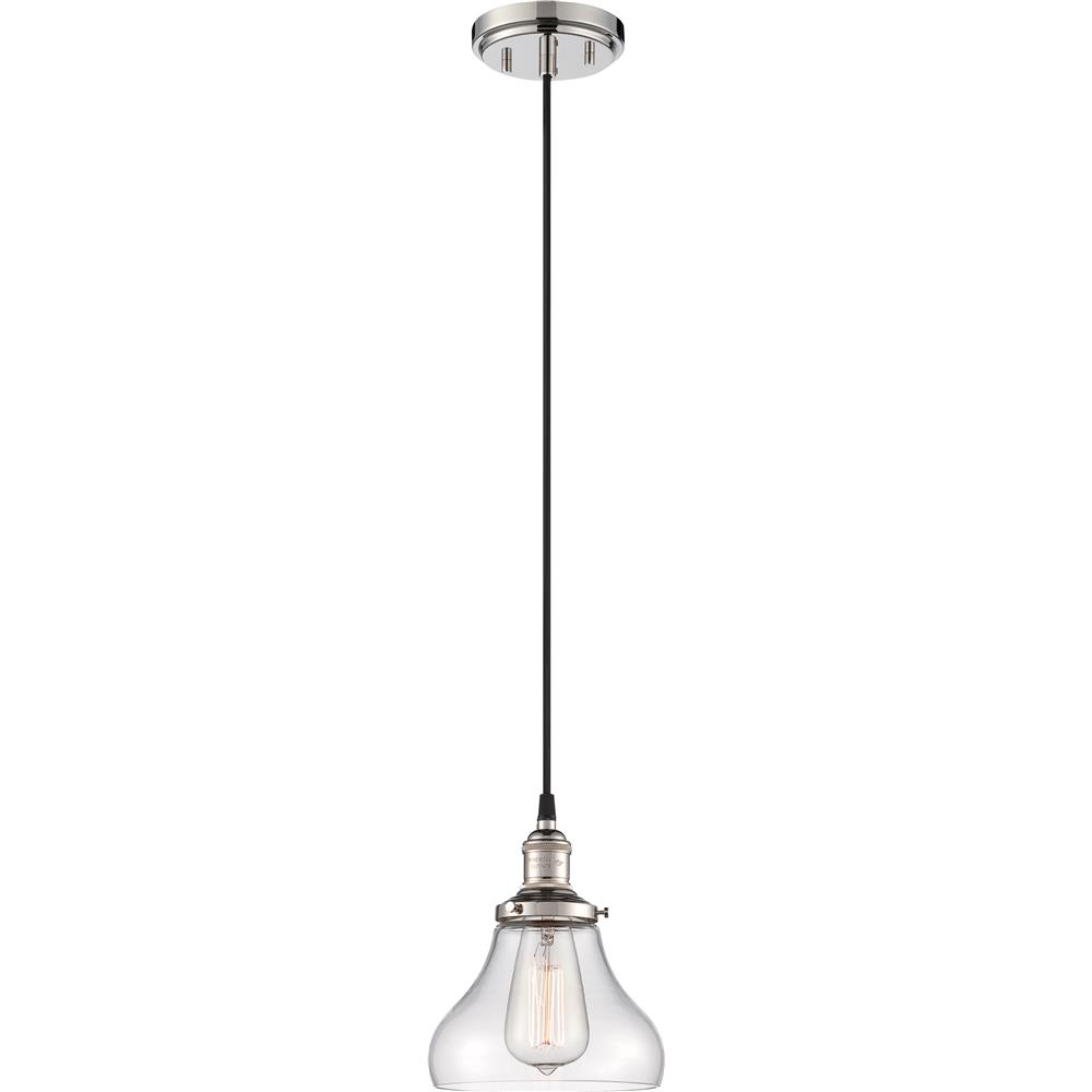 Nuvo Lighting 60/5403  Vintage - 1 Light Pendant with Clear Glass - Vintage Lamp Included in Polished Nickel Finish
